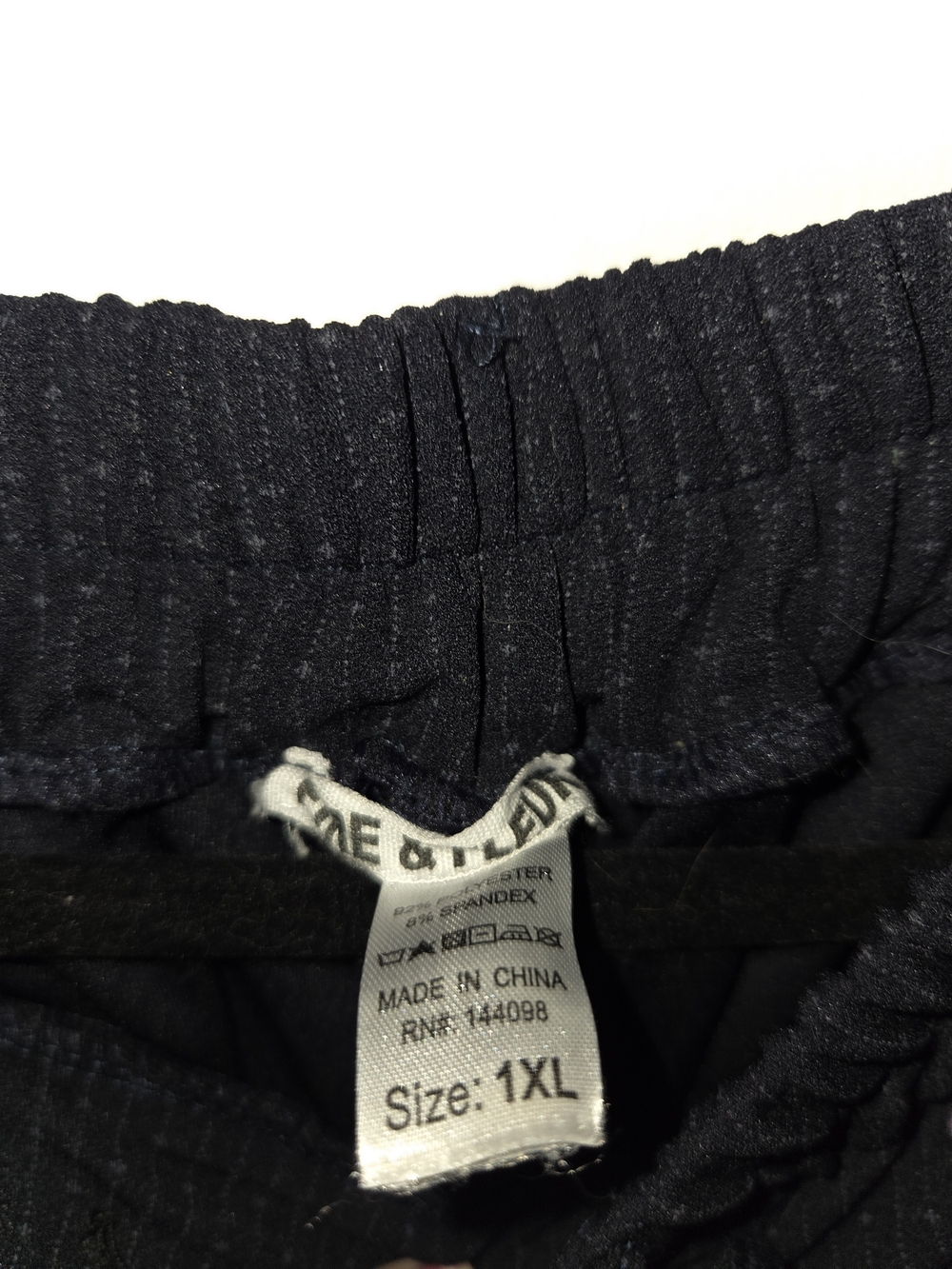 Black Elastic Waist Pants - Size 1XL